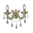 Searchlight Marie Therese - 2Lt Wall Bracket, Polished Brass, Clear Crystal Glass 699-2