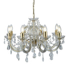 Searchlight Marie Therese - 8Lt Ceiling, Polished Brass, Clear Crystal Glass 699-8