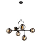 Lightologist Matt black & smoked mirror glass Multi arm glass Semi flush Light WIN13106661