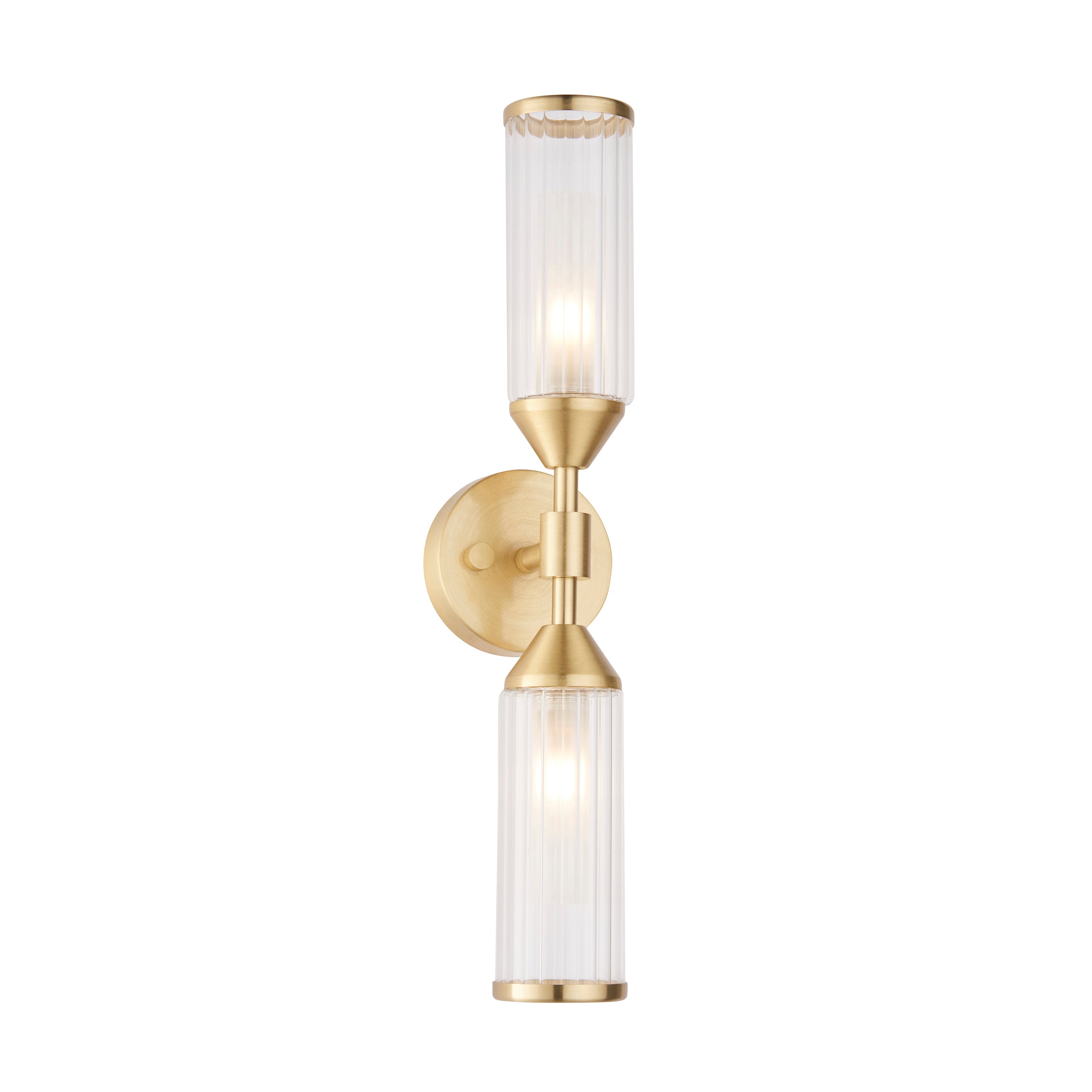 Lightologist Satin brass plate with clear & frosted glass Metal Wall Light WIN1392229
