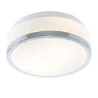 Searchlight Cheese - Bathroom - Ip44 2Lt Flush, Opal White Glass Shade With Chrome Trim Dia 23Cm 7039-23Cc