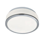 Searchlight Cheese - Bathroom - Ip44 2Lt Flush, Opal White Glass Shade, Satin Silver Trim Dia 23Cm 7039-23Ss