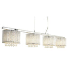 Searchlight Elise Ii 4Lt Ceiling Bar, Clear Crystal Drops, Aluminium Tubes Trim, Chrome 7094-4Cc