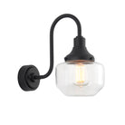 Lightologist Matt black & clear glass Non automatic Wall Light WIN1395893