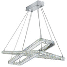 Searchlight Clover - Led Ceiling (2 X Rectangle), Chrome, Clear Crystal Glass 7123Cc