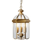 Searchlight Bevelled Lantern Antique Brass Bevelled Glass Domed 3Lt 7133Ab