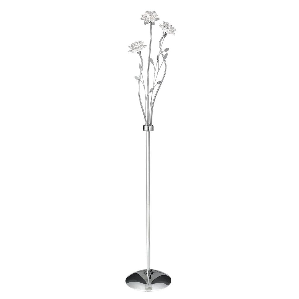 Searchlight Bellis - 3Lt Floor Lamp, Chrome, Clear Flower Glass 7283Cc