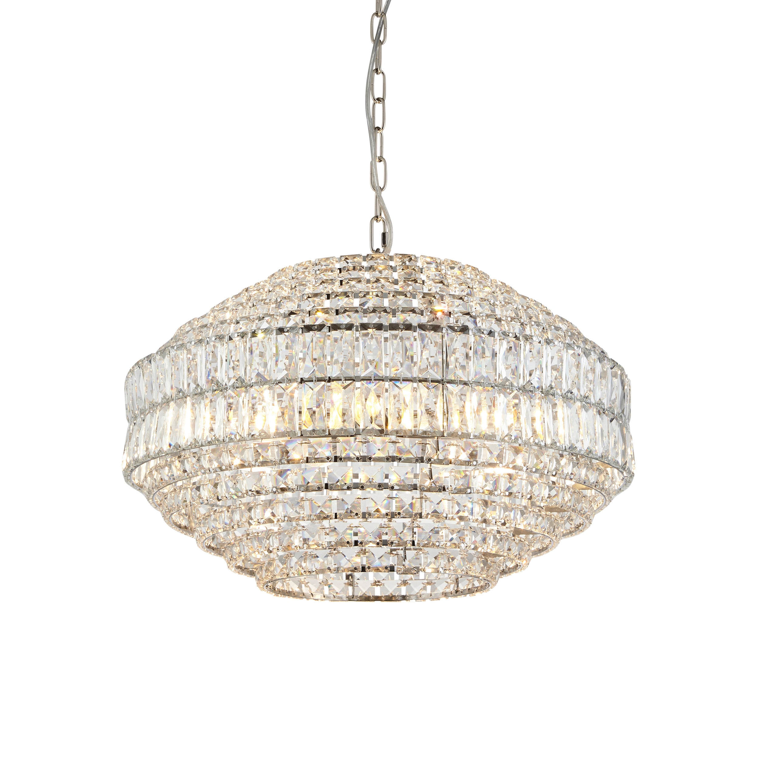 Lightologist Bright nickel plate & clear crystal glass Multi arm shade Pendant Light WIN1399155