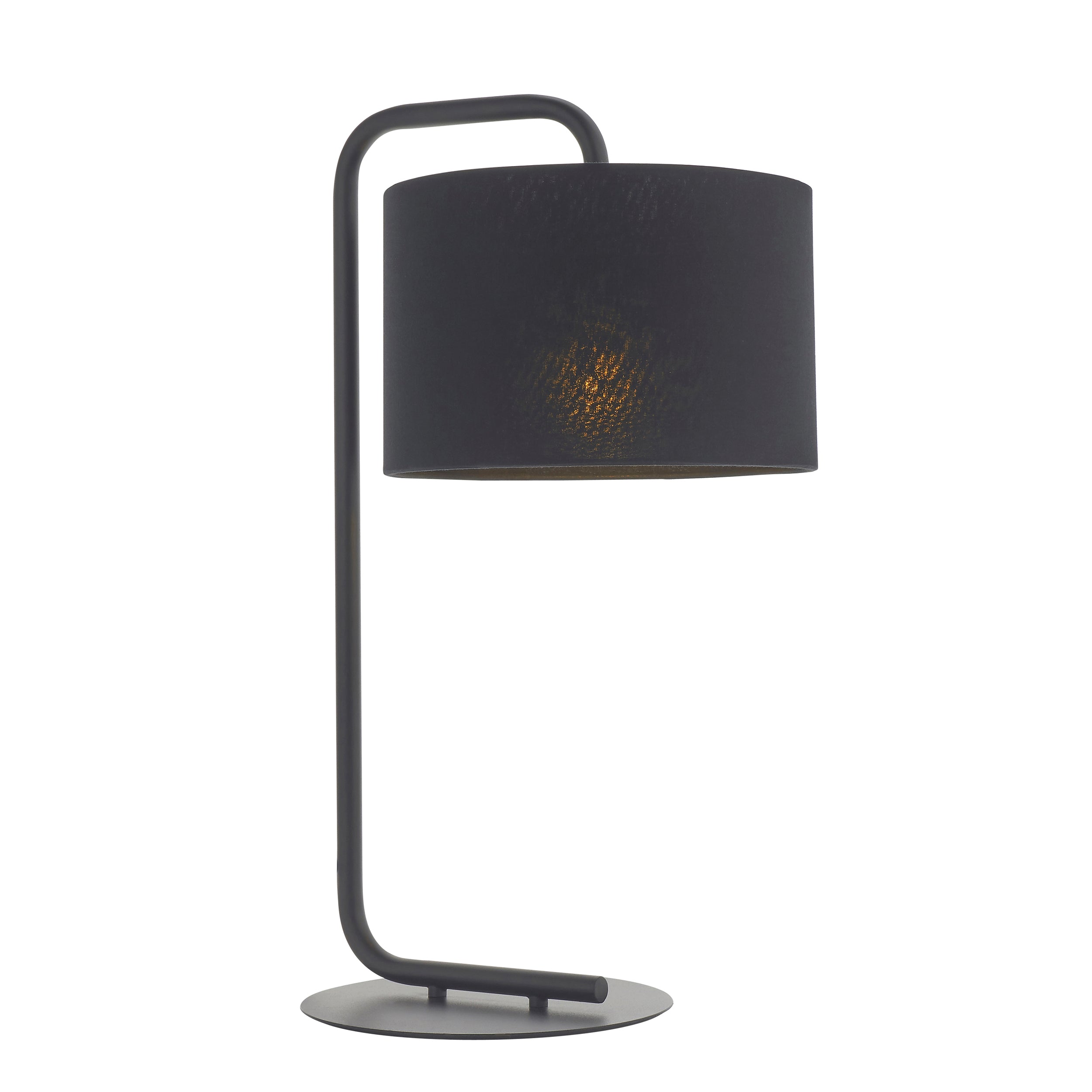 Lightologist Satin black paint & black fabric Base & shade Table Light WIN1392345