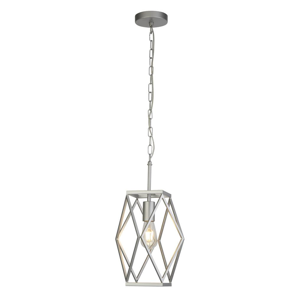 Searchlight Chassis 1Lt Satin Silver Pendant 7331-1Ss
