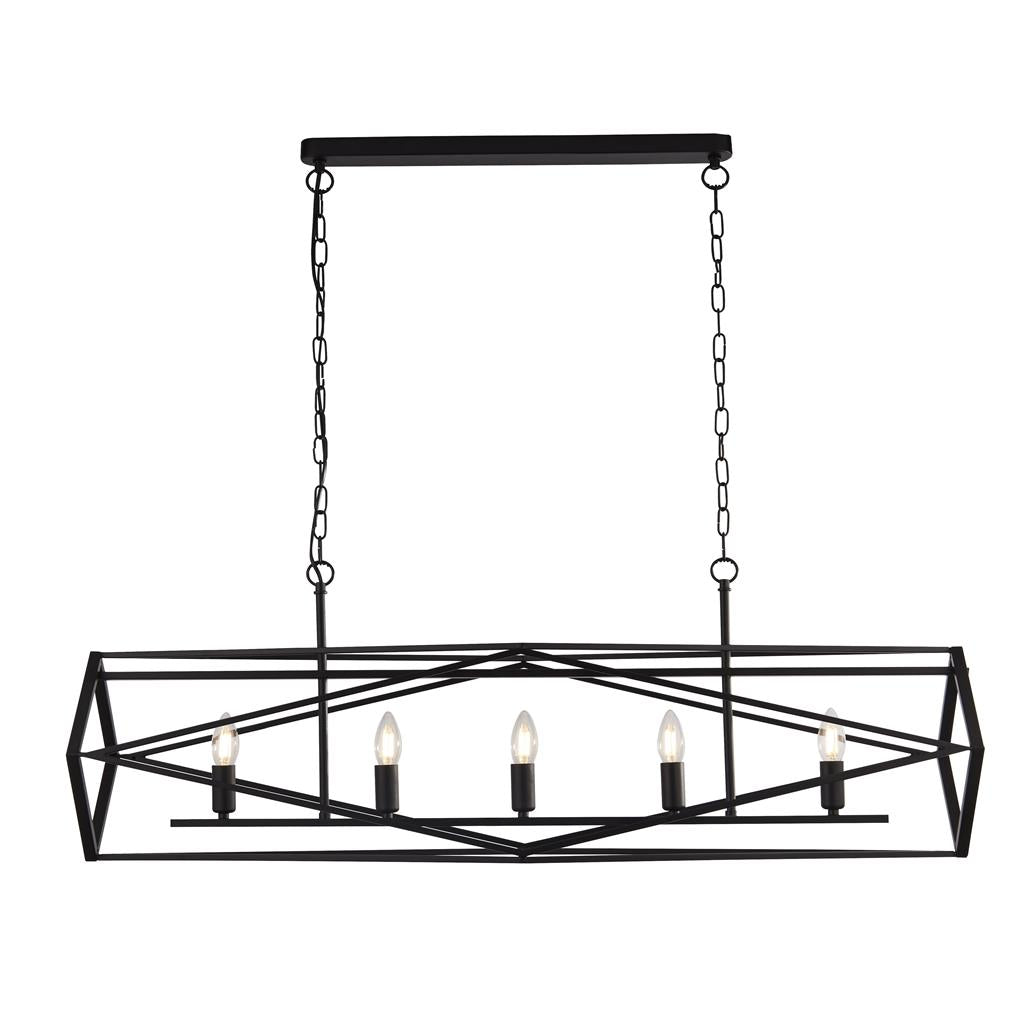 Searchlight Chassis 5Lt Black Pendant 7335-5Bk