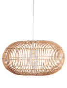 Searchlight Bali 1Lt Pendant, Rattan Shade With Black Suspension 7401Cw