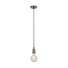 Searchlight Satin Silver 1Lt Cable Suspension With 1.5Mtr Black Textile Cable (Lamp Not Included) 7461Ss