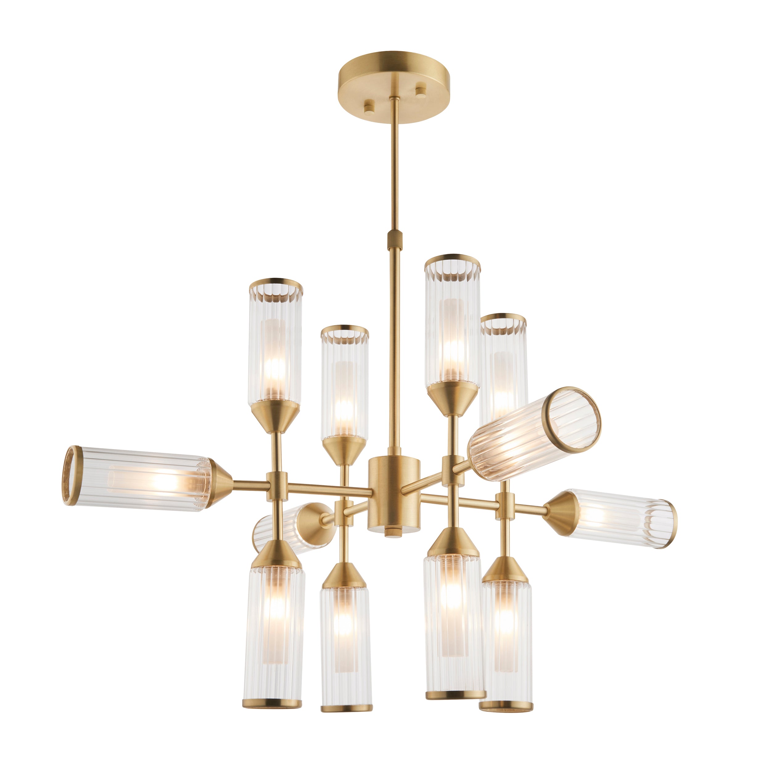 Lightologist Satin brass plate with clear & frosted glass Multi arm glass Pendant Light WIN1392214
