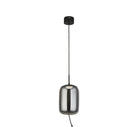 Searchlight Lisbon 1Lt Led Pendant,Black And Smoked Glass 75132-1Sm