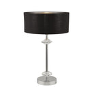 Searchlight Ontario 1Lt Chrome Table Lamp With Black Shade/Silver Inner 7651Cc