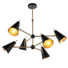 Lightologist Matt antique brass plate & matt black Multi arm shade Pendant Light WIN1396702