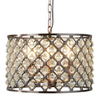 Searchlight Marquise 3Lt Drum Pendant, Antique Copper, Glass Tear Drop Trim 7813-3Cu