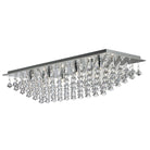 Searchlight Hanna - 8Lt Rectangle Flush, Chrome, Crystal Pyramid Drops 7828-8Cc