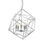 Searchlight Cube 5Lt Pendant, Geometric Cube Frame, Chrome 7865-5Cc