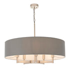 Lightologist Matt nickel plate & grey fabric Multi arm shade Pendant Light WIN1381002