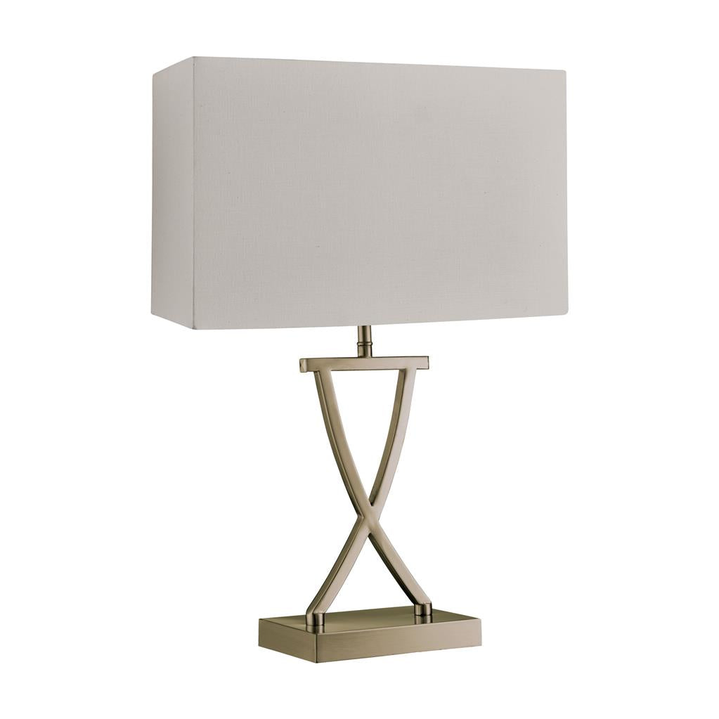 Searchlight Club Table Lamp, Antique Brass, White Rectangle Shade 7923Ab