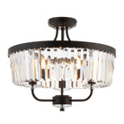 Lightologist Matt black & clear cut glass Multi arm lamp Semi flush Light WIN13100710