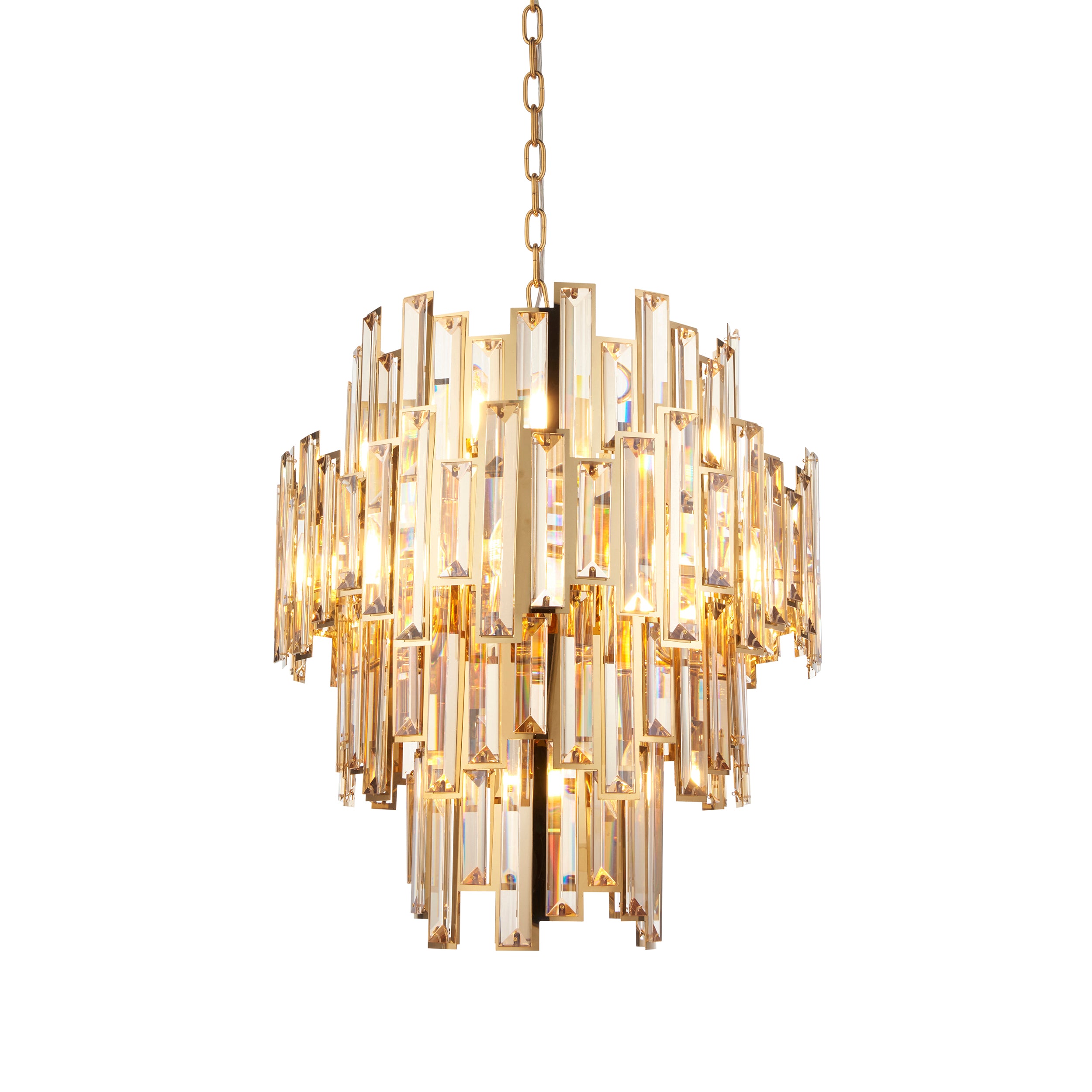 Lightologist Gold effect plate & champagne crystal Single Pendant Light WIN1398925