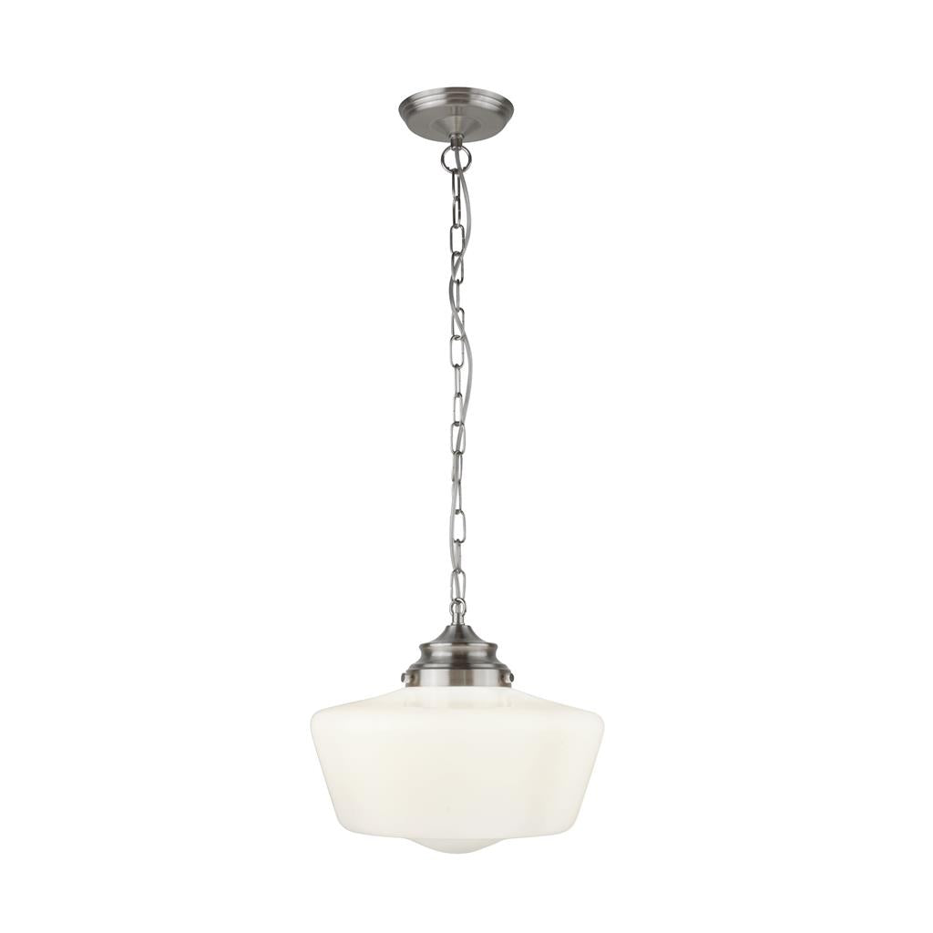 Searchlight School House White Pendant With Opal Glass 8071-1Ss