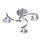 Searchlight Sculptured Ice Ii -  3Lt Cc Curve Semi Flush-Cl Glass 8083-3Cc