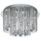 Searchlight Beatrix  8Lt Ceiling Flush, Chrome With Twist Tubes And Clear Crystal Ball Drops 8088-8Cc-Led