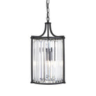 Searchlight Victoria 2Lt Pendant, Matt Black With Crystal Glass 8092-2Bk