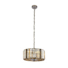 Searchlight Chapeau 3Lt Chrome Pendant With Amber, Smoke And Clear Glass Crystals 82101-3Cc