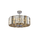 Searchlight Chapeau 5Lt Chrome Pendant With Amber, Smoke And Clear Glass Crystals 82101-5Cc