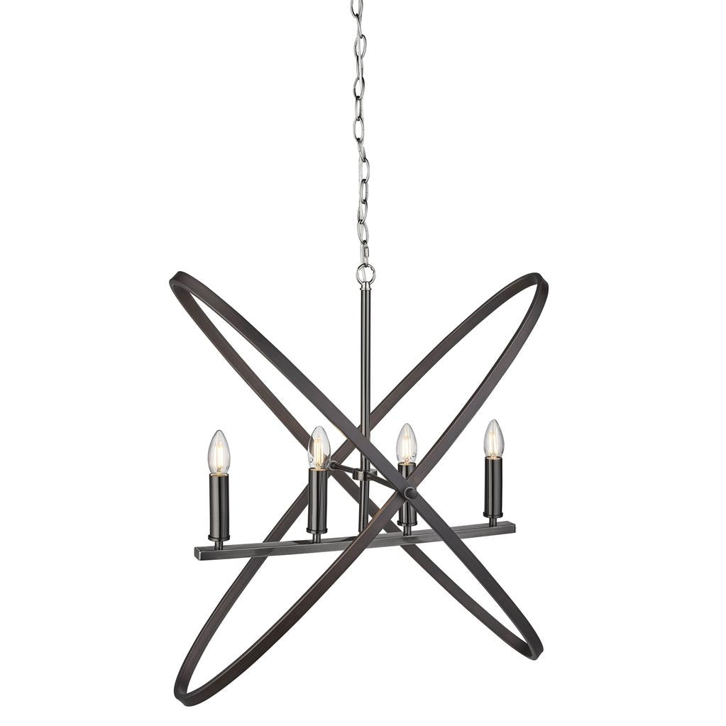 Searchlight Hoopla 4Lt Pendant, Pewter 8244-4Pw