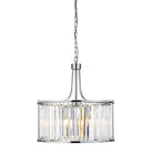 Searchlight Victoria 5Lt Drum Pendant, Chrome With Crystal Glass 8295-5Cc