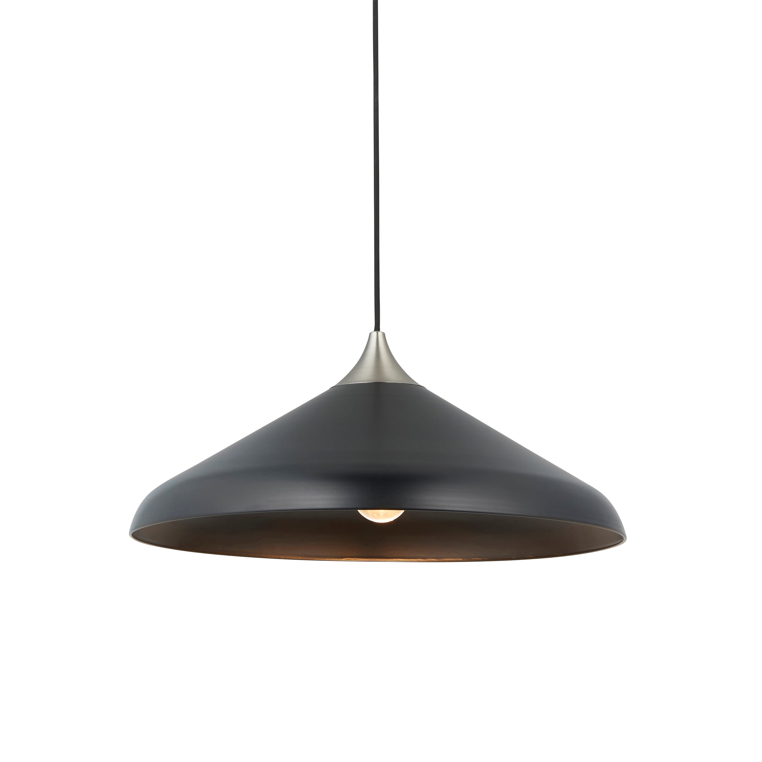 Lightologist Matt black & matt nickel plate Single Pendant Light WIN1396560