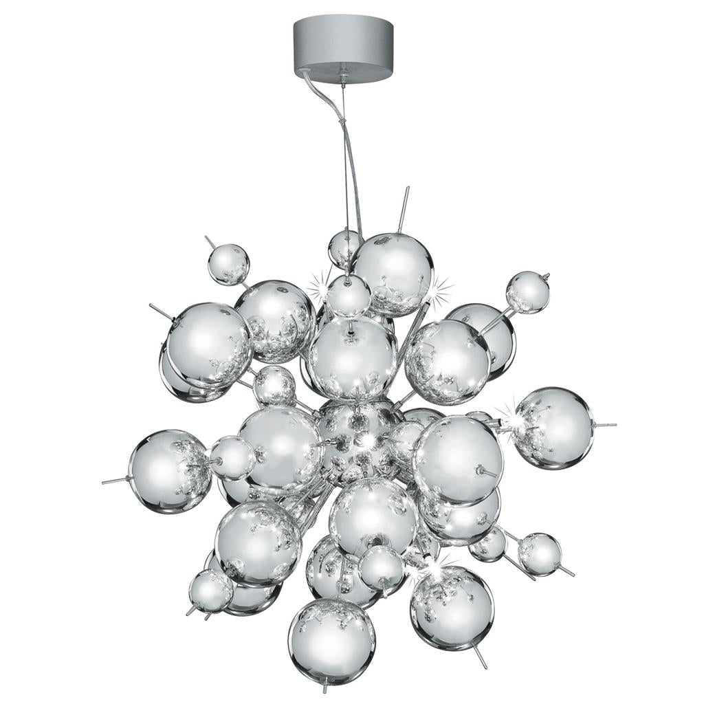 Searchlight Molecule 12Lt Chrome Pendant With Cc Balls 8312-12Cc