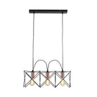 Searchlight Anthea 3Lt Black Frame Pendant With Copper Detail 8413-3Bk