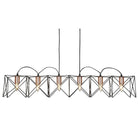 Searchlight Anthea 6Lt Black Frame Pendant With Copper Detail 8416-6Bk