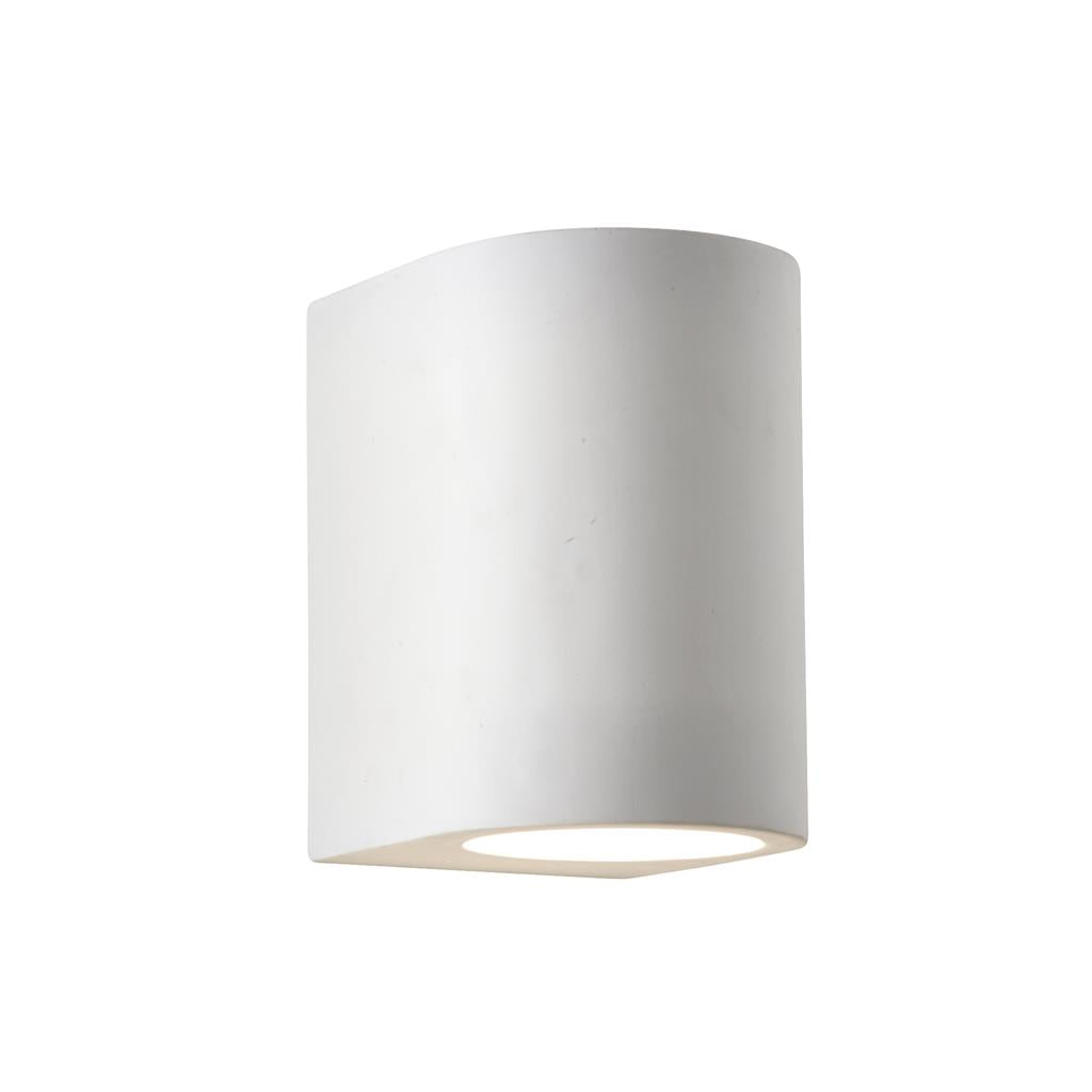 Searchlight Gypsum G9 White Curved Cylinder Plaster Wall Light 8436