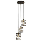 Searchlight Spring 3Lt Multi Drop Pendant, Black And Gold 85583-3Bgo