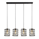 Searchlight Spring 4Lt Bar Pendant, Black And Gold 85583-4Bgo