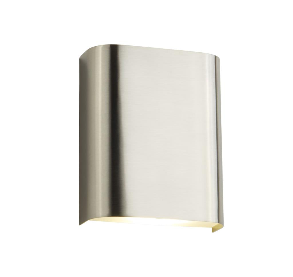 Searchlight Match Box, Led Wall Light, Satin Silver With Frosted Glass 8582-2Ss