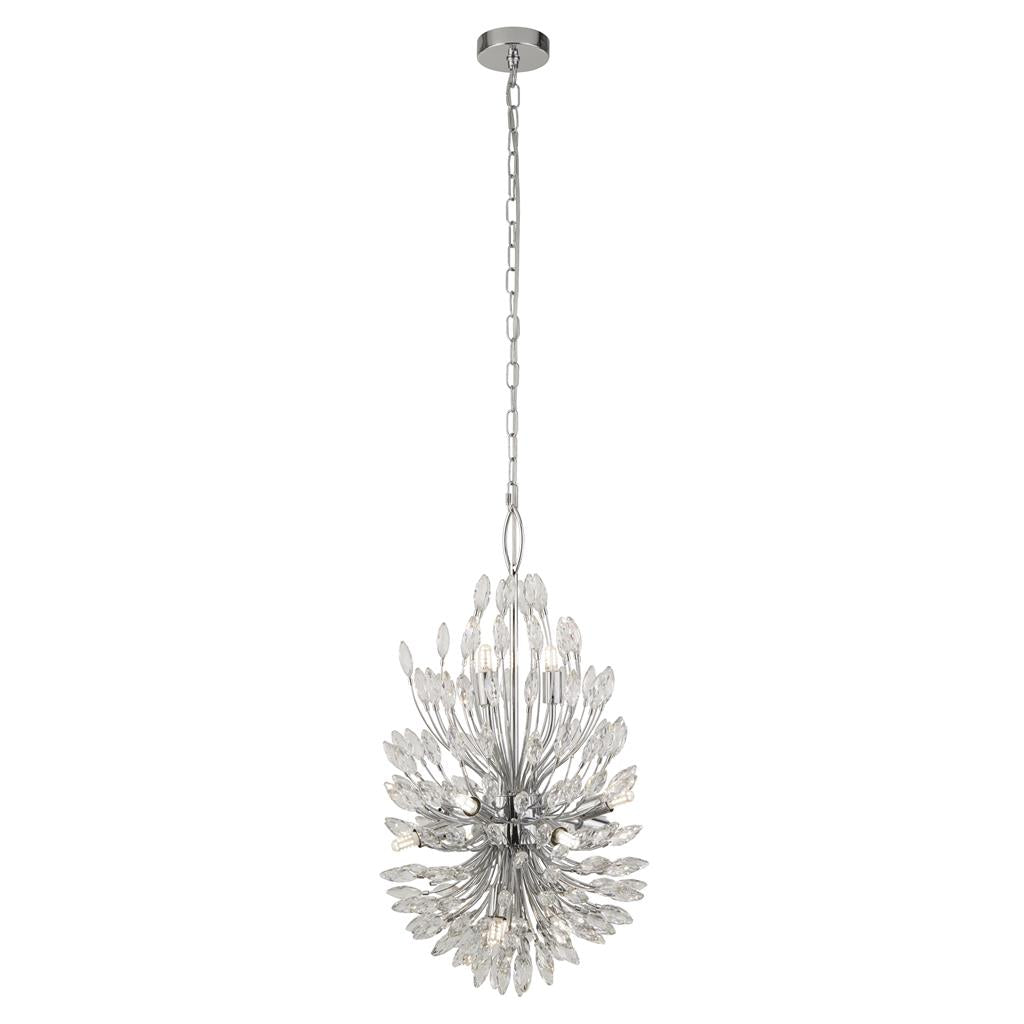 Searchlight Peacock 14Lt Pendant With Crystal 86012-14Cc