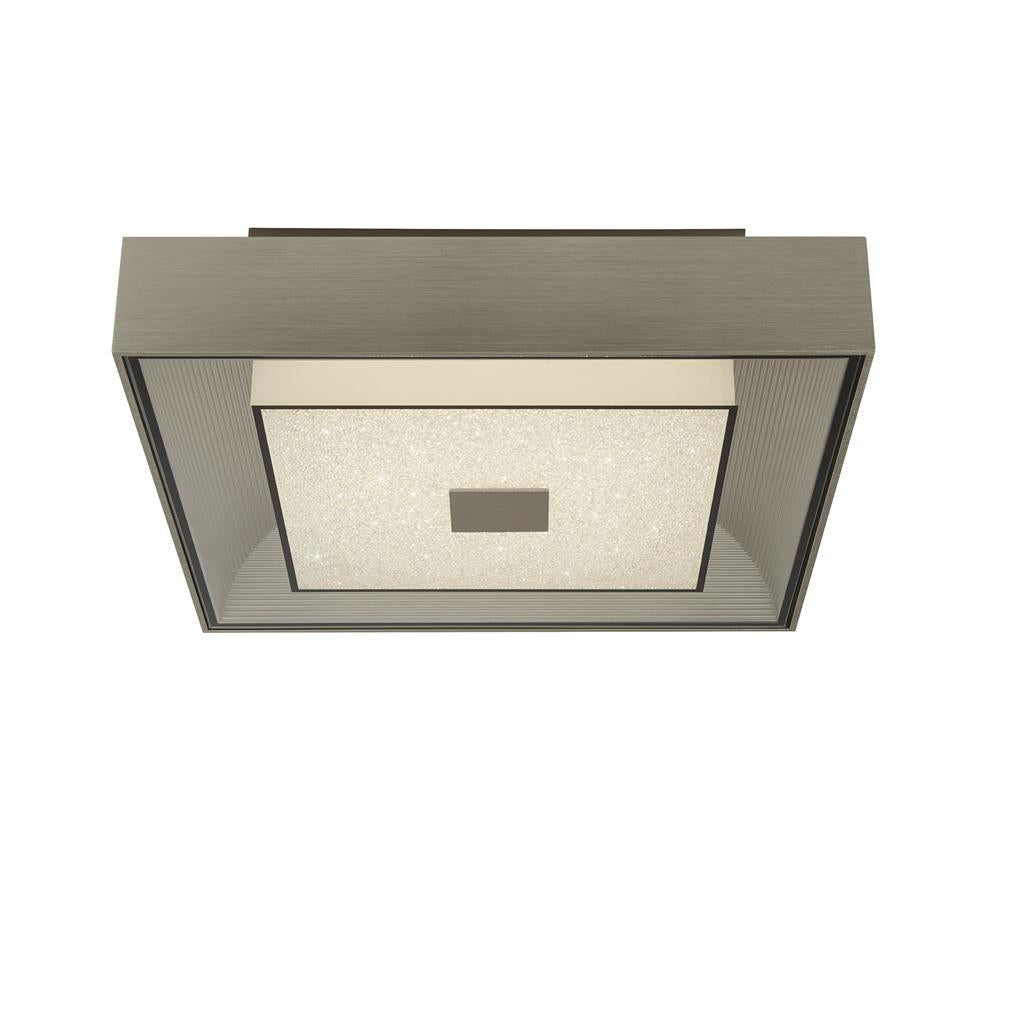 Searchlight Rhea Led Square Flush Light - Silver With Crystal Sand 8674Ss
