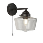 Searchlight School House 1Lt Wall Light , Black With Opal Glass 8708-1Bk