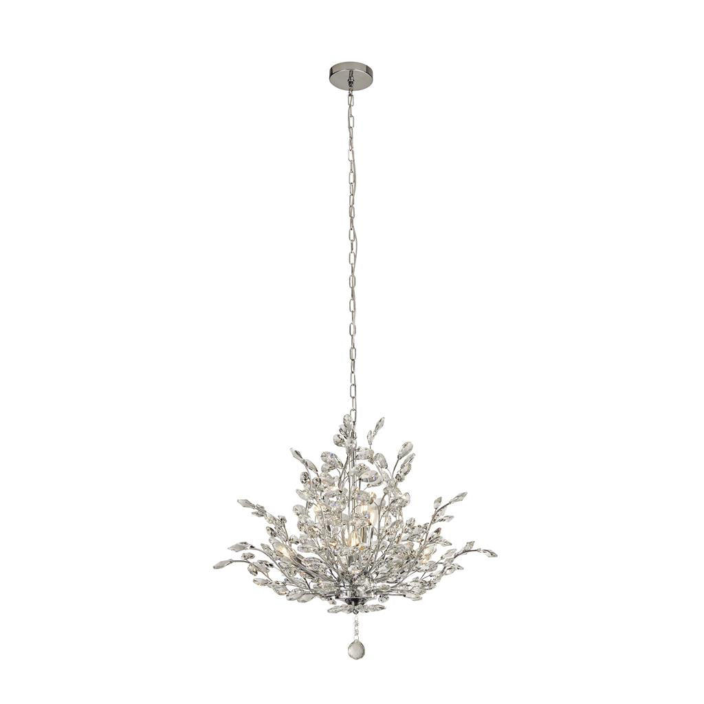 Searchlight Bouquet 7Lt Chrome Pendant With Crystal Glass 8807-7Cc