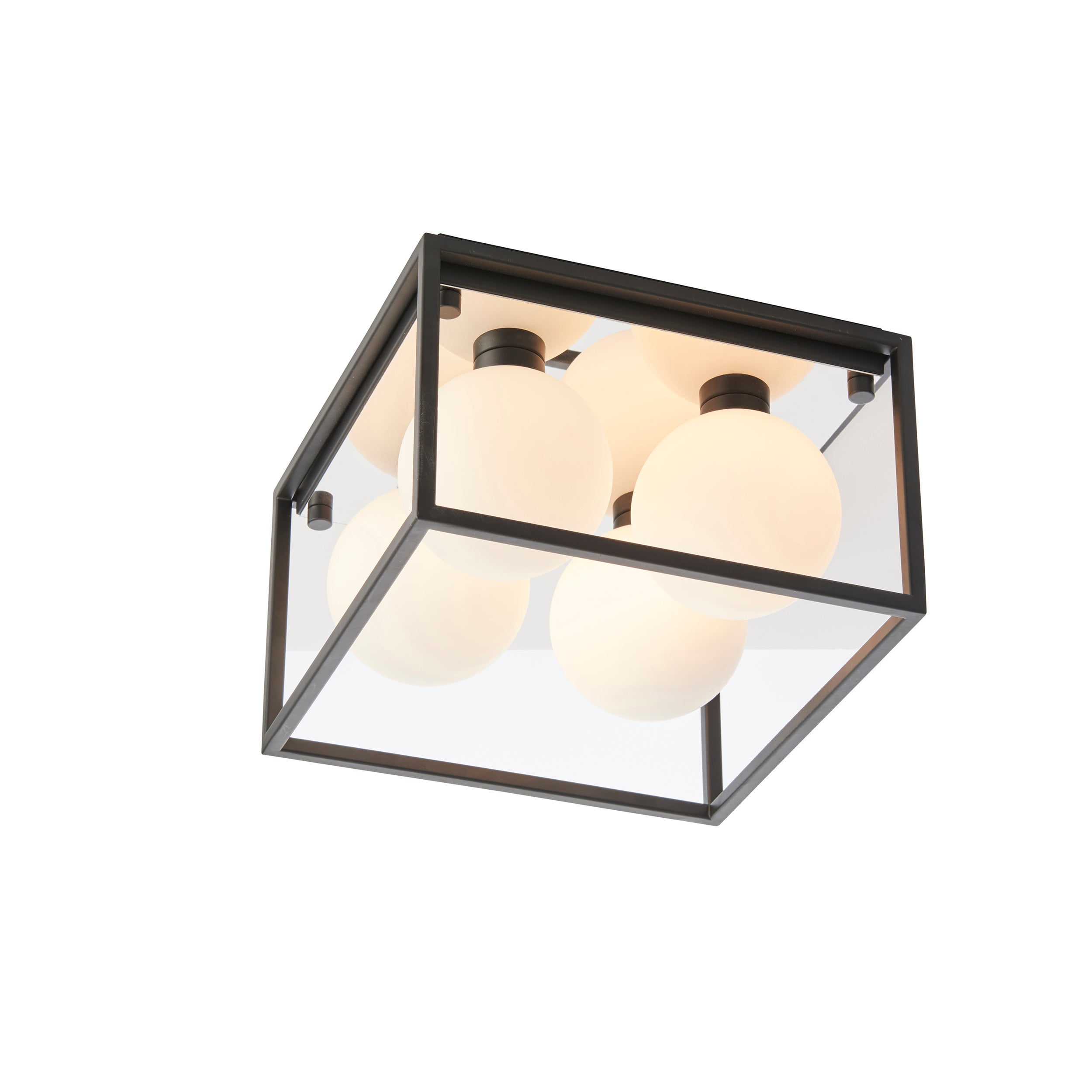 Lightologist Matt black & matt opal glass Multi arm glass Semi flush Light WIN1395050