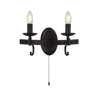 Searchlight Cartwheel Iii - 2Lt Wall Light - Black 8902-2Bk